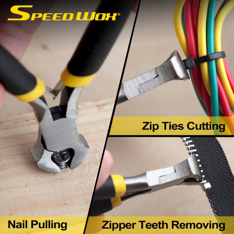 SPEEDWOX End Cutting Pliers Mini End Nippers 4 Inches Mini End Cutters Micro End Cutting Nippers Small Wire Cutter with Spring Fine Precision Professional Beading Tools for Pulling Nails Brads - Image 3